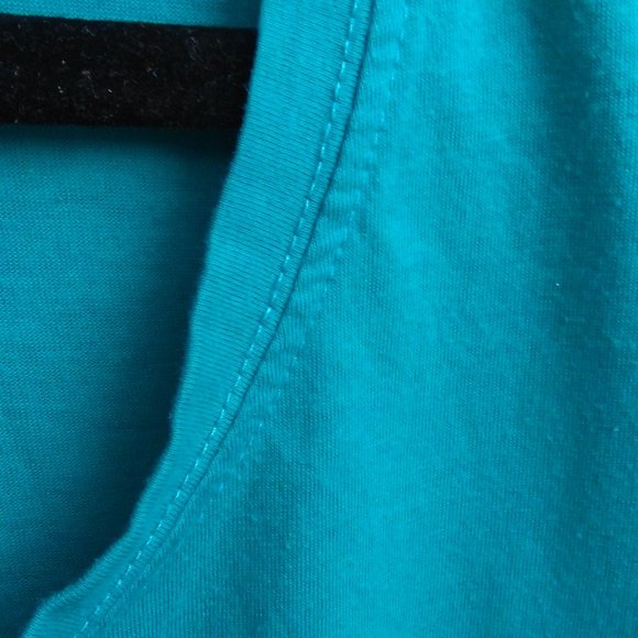 Teal Blue Ruched Puff Sleeve Top - Picture 2 of 9